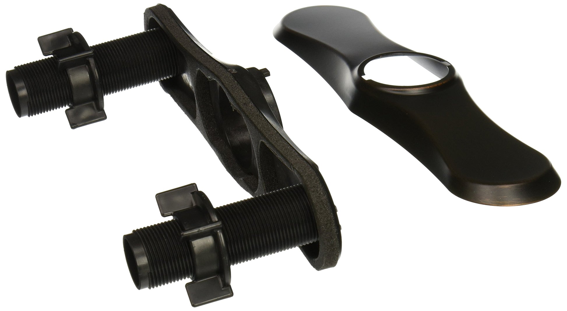 Venetian bronze escutcheon and gasket components for Delta pull-down kitchen faucet with threaded connectors.