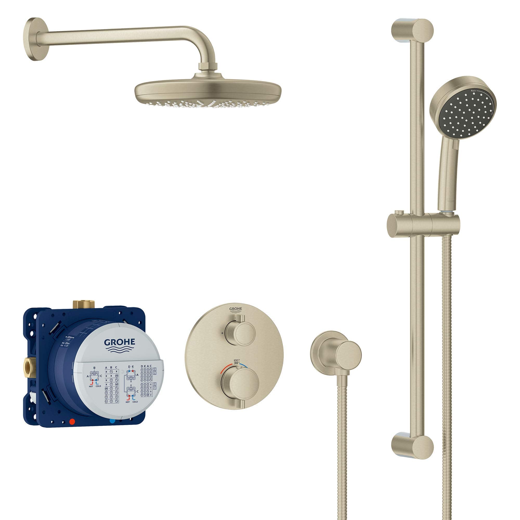 Grohe Grohtherm 34745EN0 Shower Set. 1.75gpm in Grohe Brushed Nickel