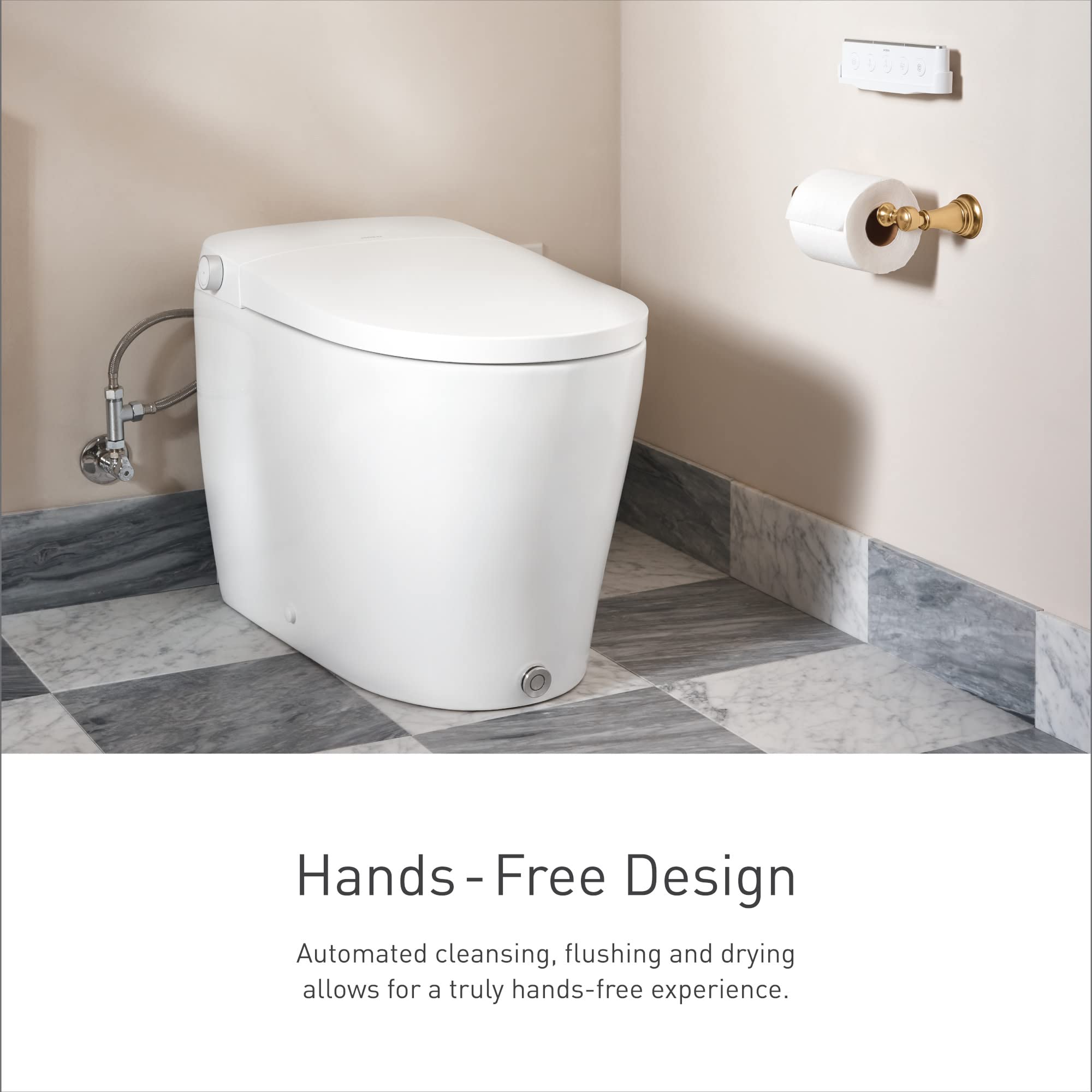 Moen 3 Series White Tankless Bidet One Piece Elongated Bidet Toilet with Remote and UV Sterilization in White - ET1300