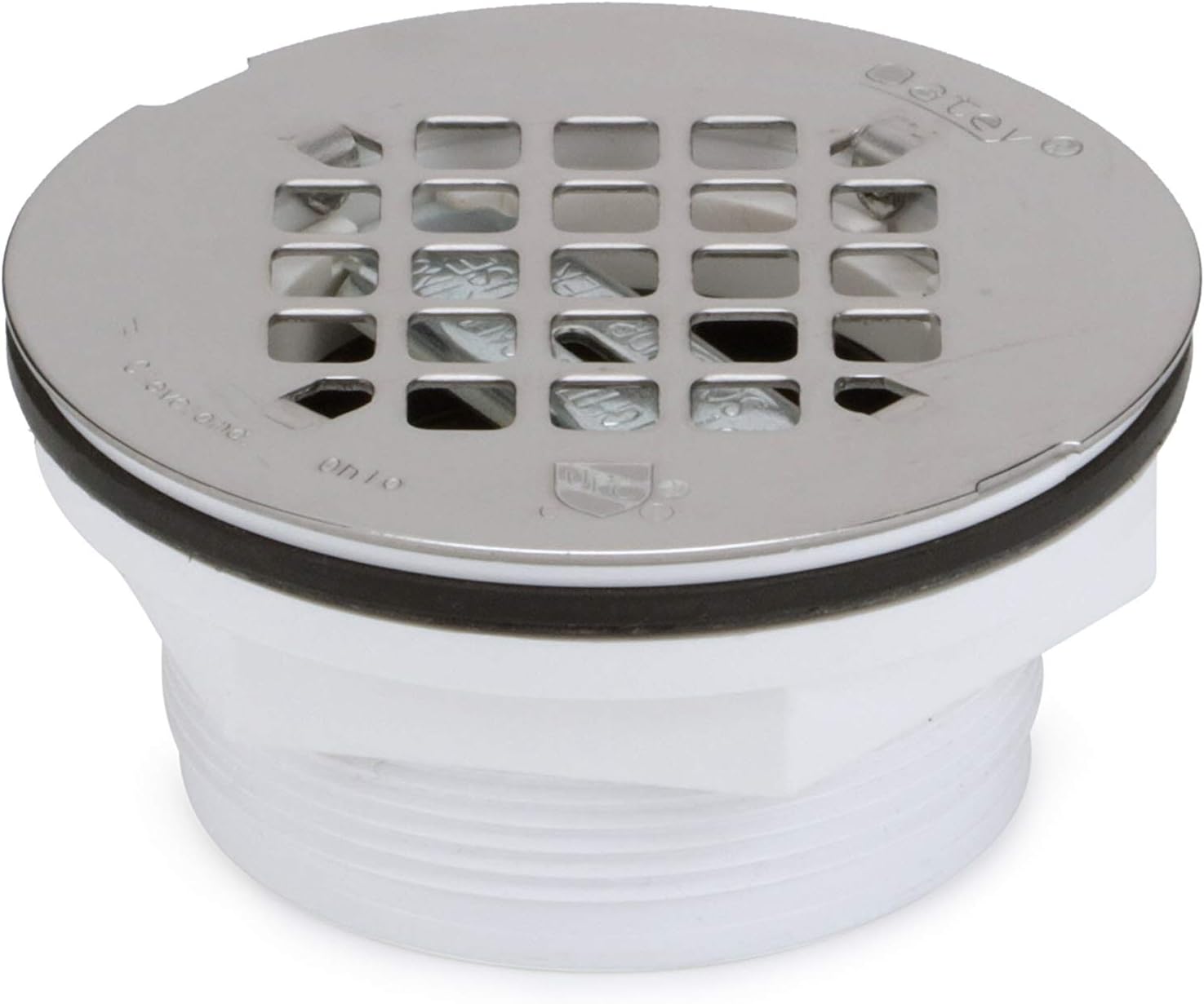 Oatey 42099 2 in. 101 PNC PVC No-Calk Shower Drain with Stainless Steel Strainer