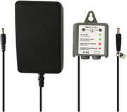 Black ROHL AC power adapter with cord and status indicator module showing battery and connection status lights.