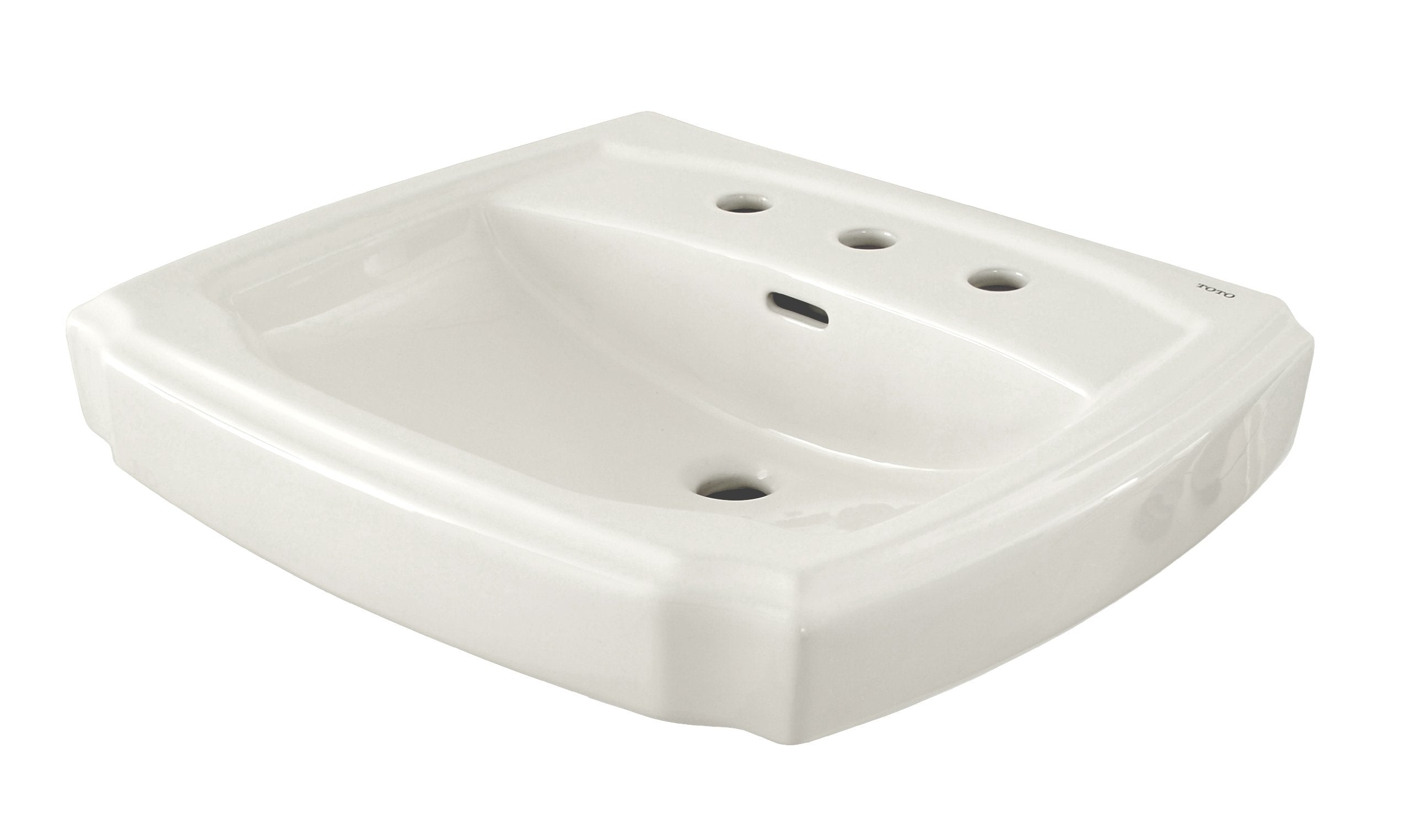 Toto LT972.8#01 Guinevere 24-3/8" x 19-7/8" Rectangular Pedestal Bathroom Sink for 8 Inch Center Faucets, Cotton White - Less Pedestal