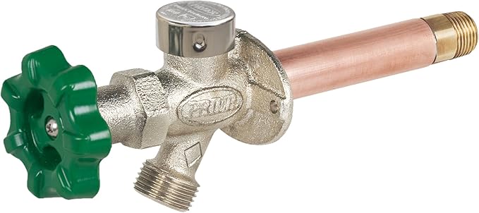 Prier 12 inch Quarter Turn Anti-Siphon Wall Hydrant with Soft Grip Handle and 3/4 inch MPT - P-164T12
