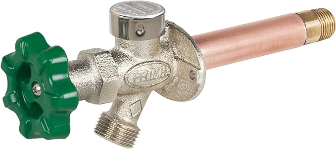 Prier 12 inch Quarter Turn Anti-Siphon Wall Hydrant with Soft Grip Handle and 3/4 inch MPT - P-164T12