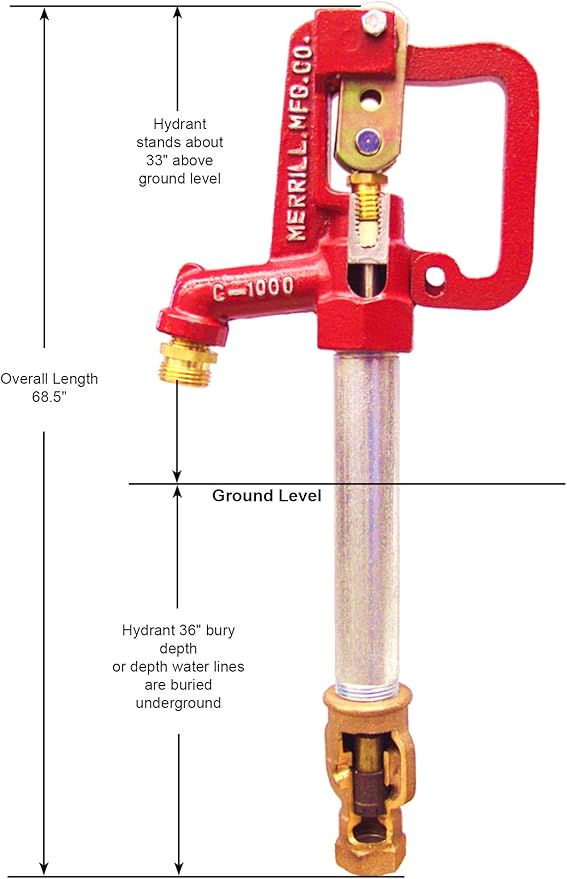 Merrill CNL7503 Frost Proof Yard Hydrant 3/4 Inch 68.5 Inch Length