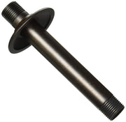 Venetian bronze shower arm with threaded connections and circular ceiling flange mount.