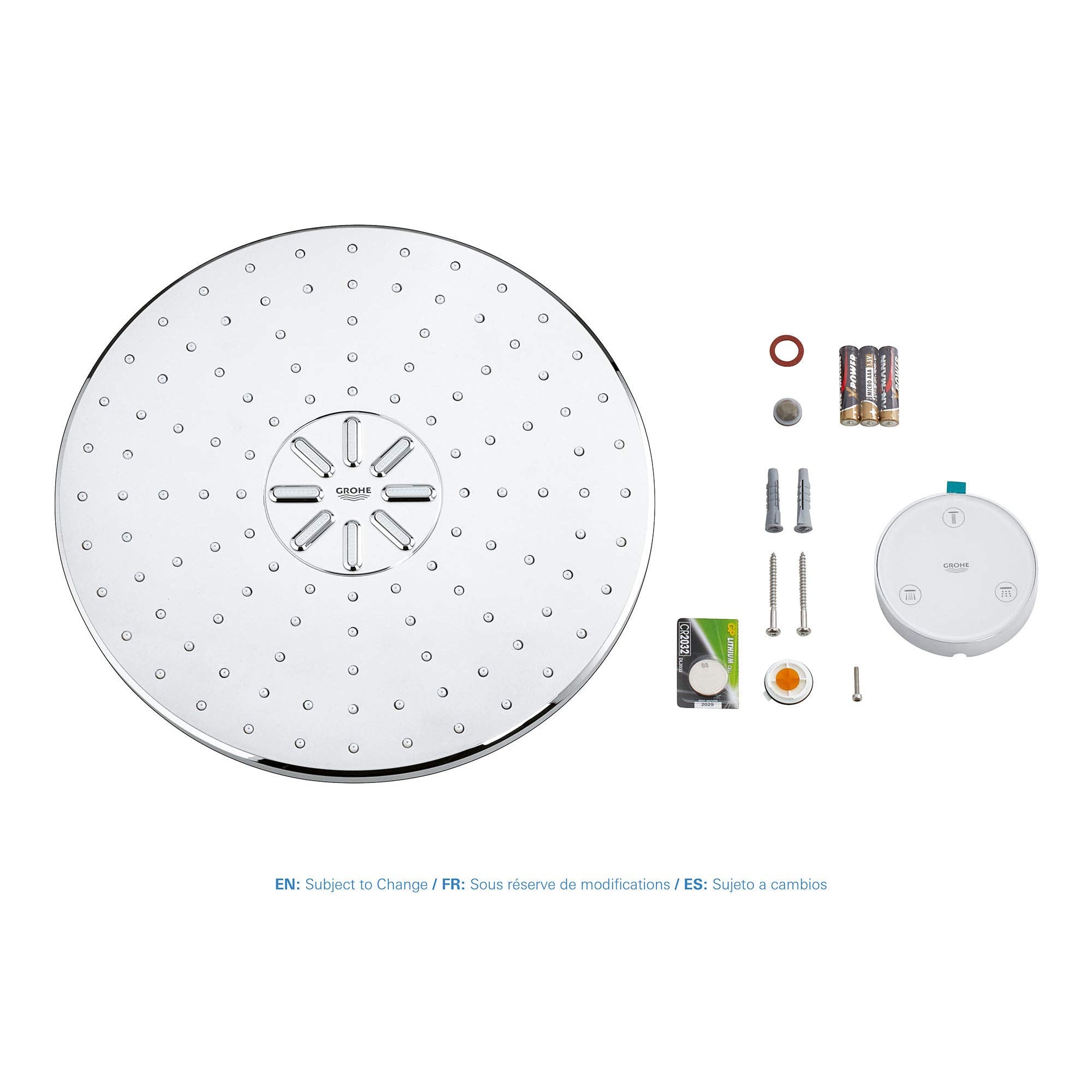 Grohe Rainshower 26644000 Shower Head with Remote, 12" - 2 Sprays, 1.75gpm in Grohe Chrome
