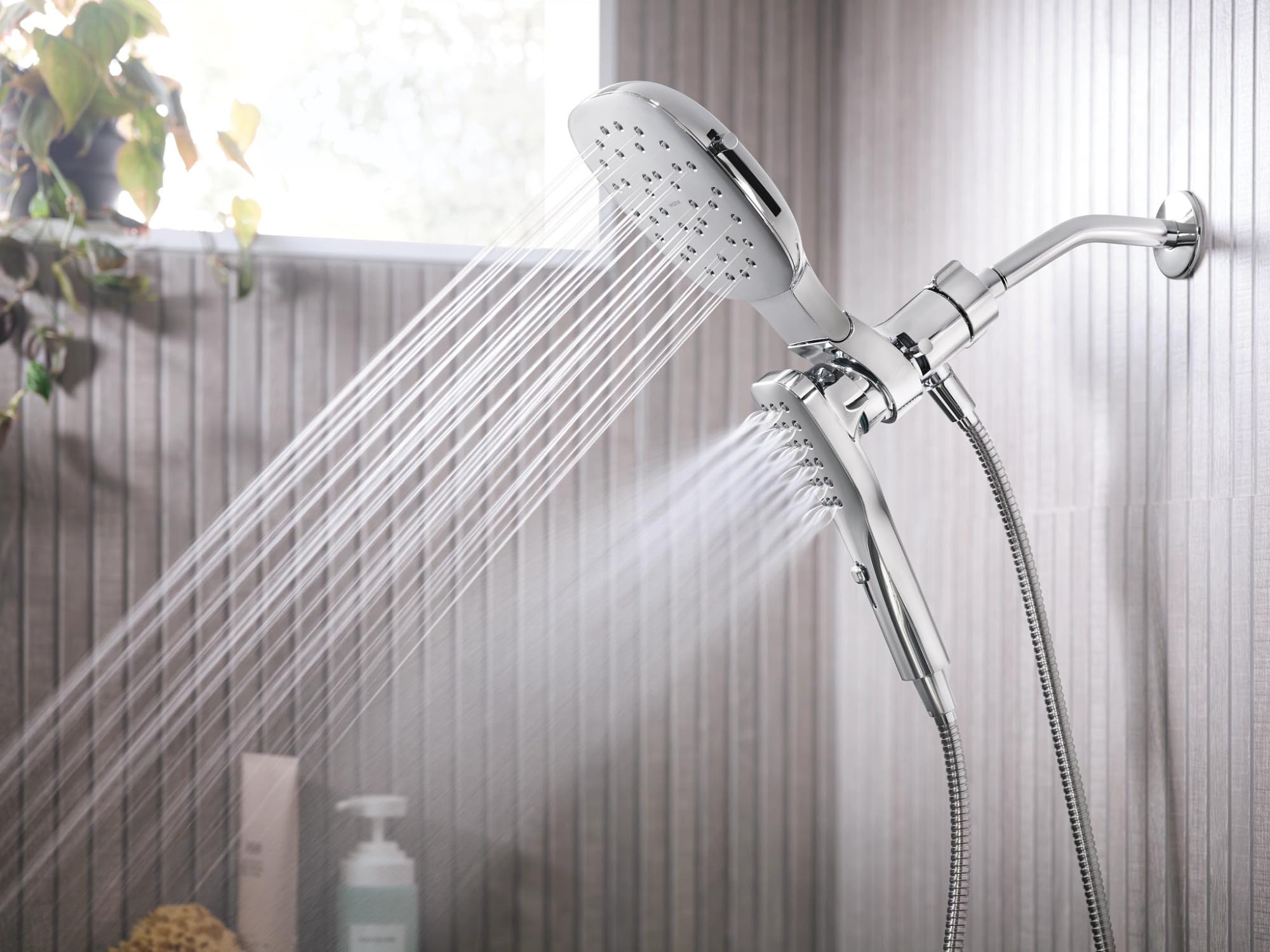 Moen Verso Infiniti Dial Square Rain Shower Head with Detachable Hand Shower Combo 7 Inch Spray Head in Chrome - 220C5