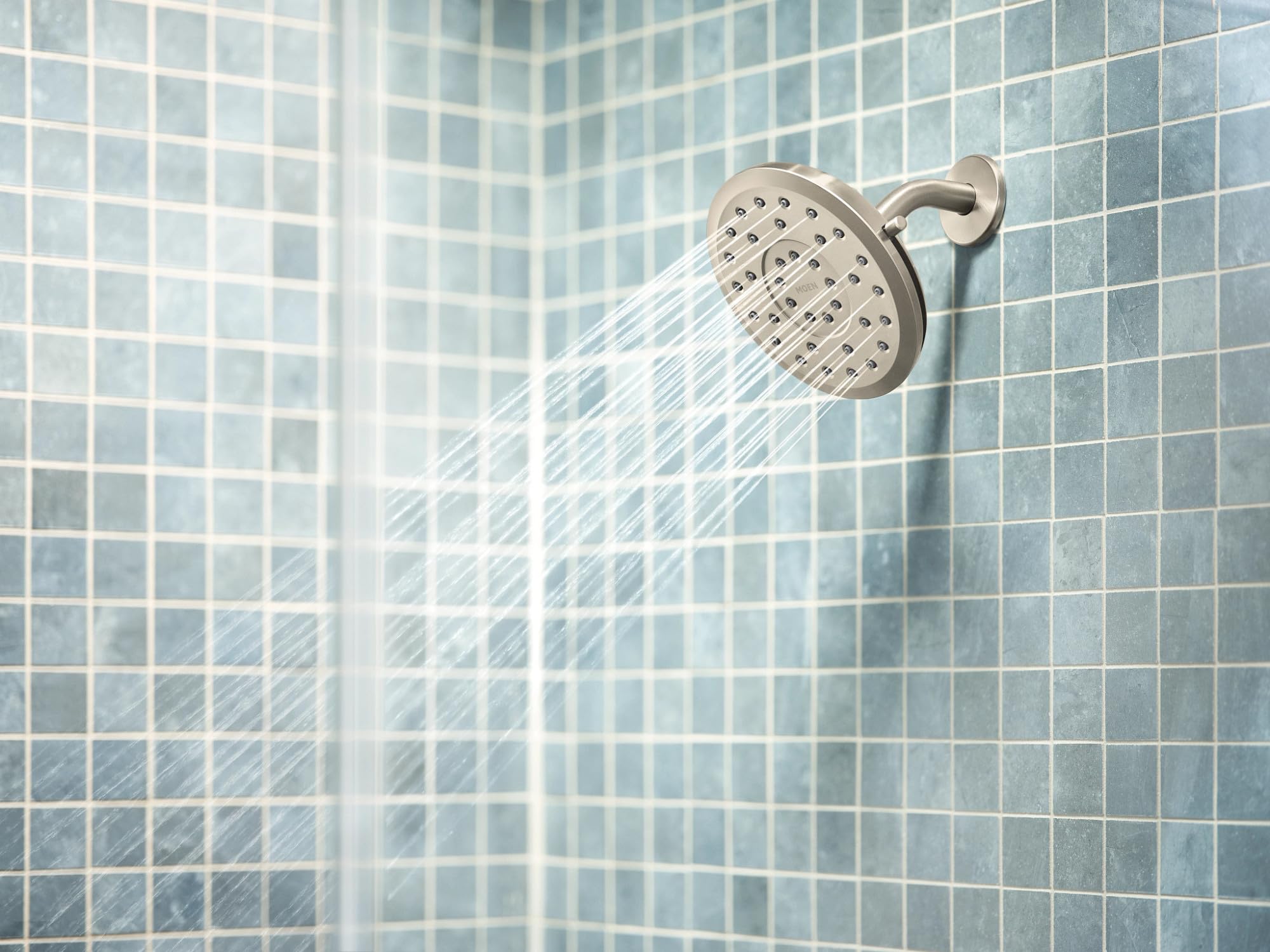 Moen Verso Infiniti Dial Round Rain Shower Head 7 Inch Diameter Spray Head in Brushed Nickel - 220R7BN