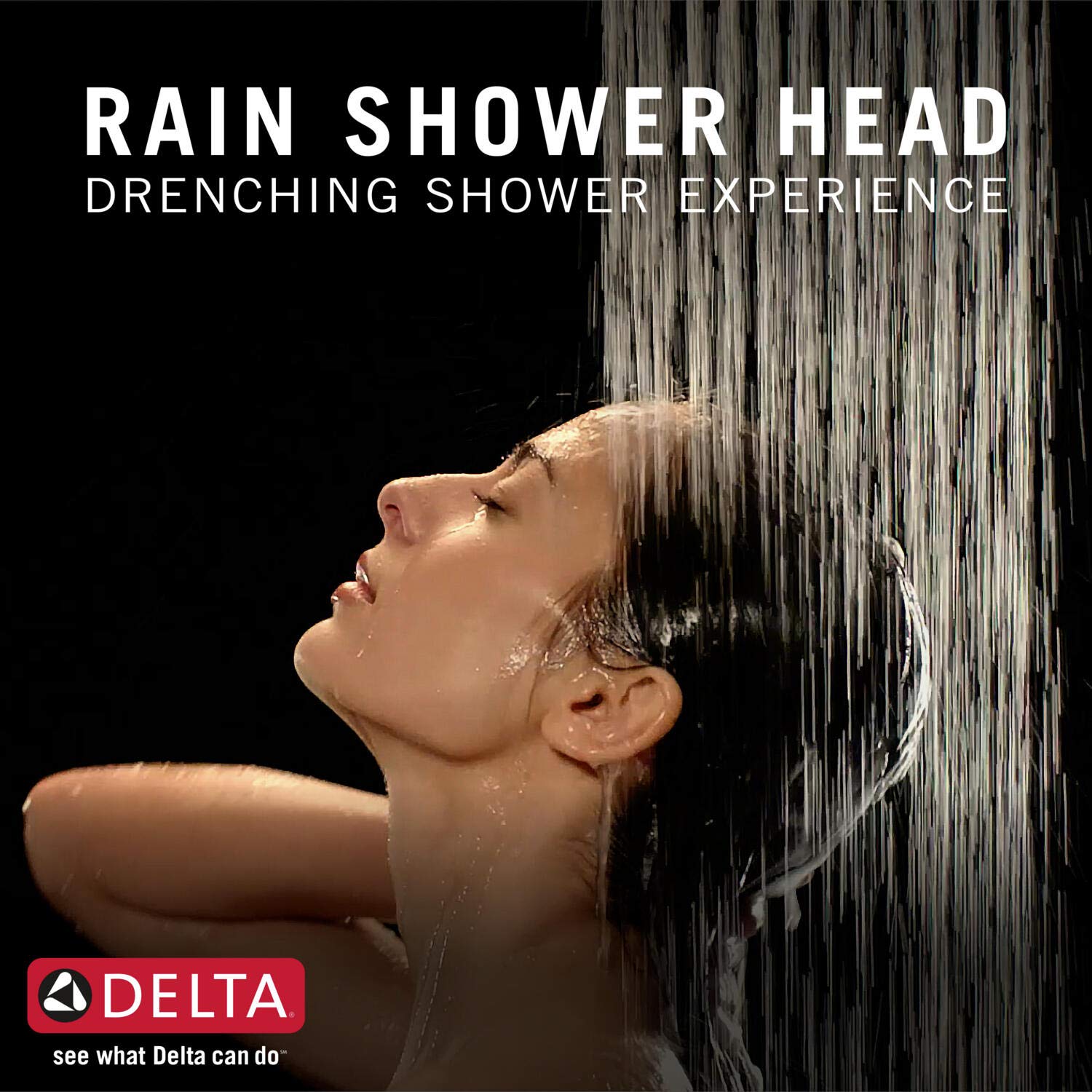 Delta Universal Showering Components RP62955BL Single Setting Overhead Shower Head in Matte Black Finish