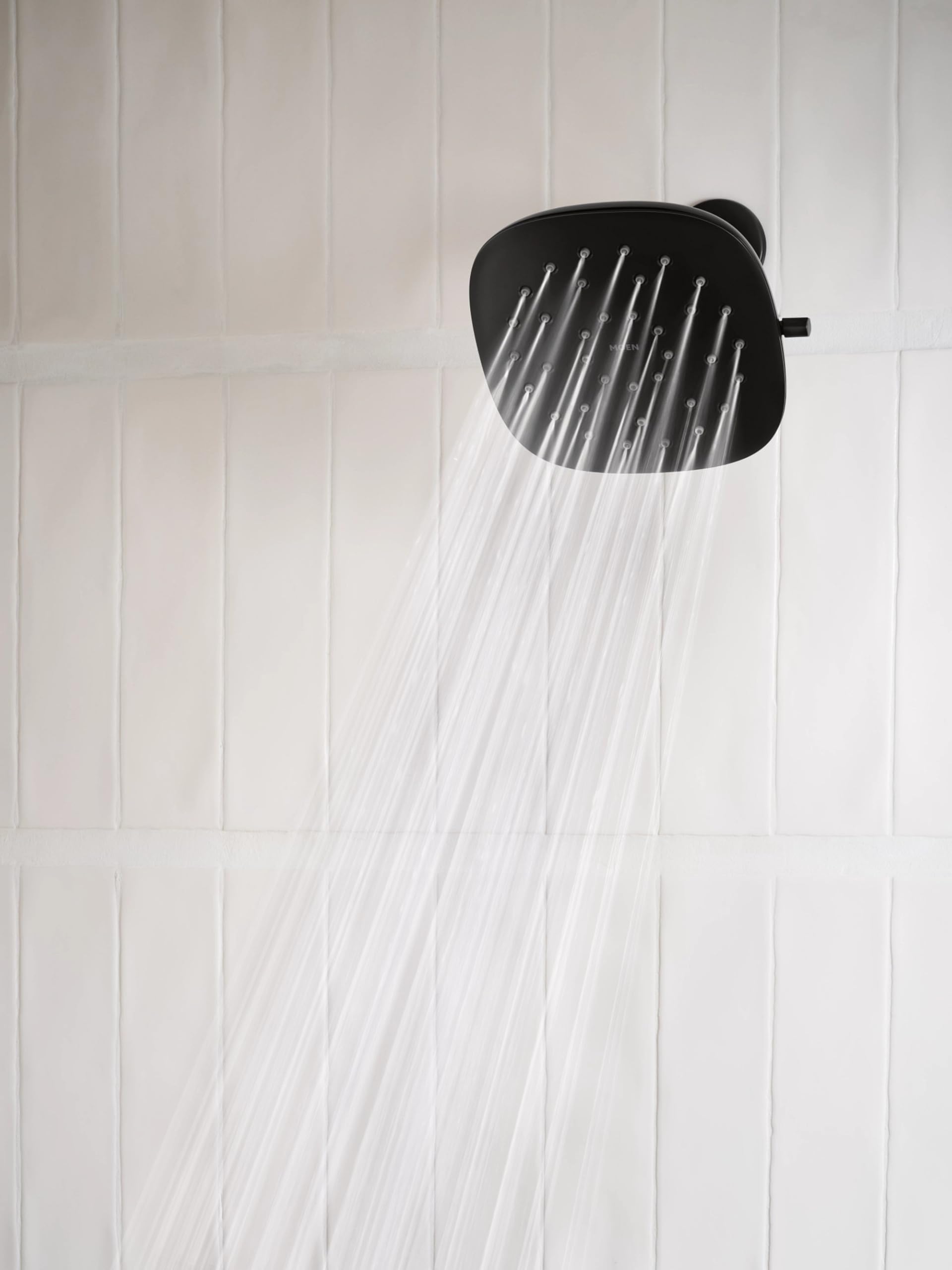 Moen Verso Infiniti Dial Square Rain Shower Head 7 Inch Diameter Spray Head in Matte Black - 220R5BL