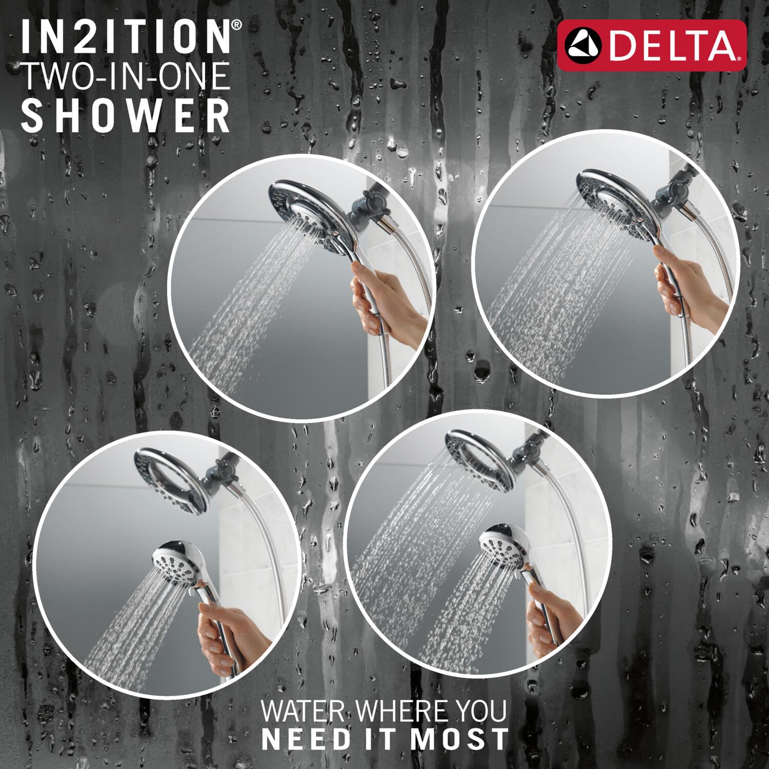 Delta Universal Showering Components 75486C 4-Setting In2ition in Chrome Finish