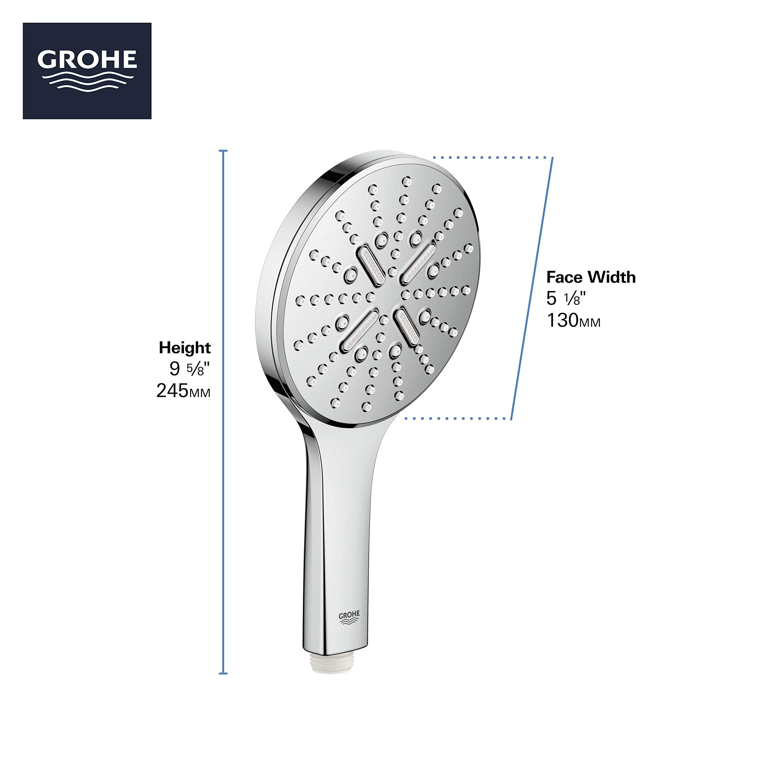 Grohe Rainshower 26545EN0 Hand Shower - 3 Sprays, 1.75 gpm in Grohe Brushed Nickel