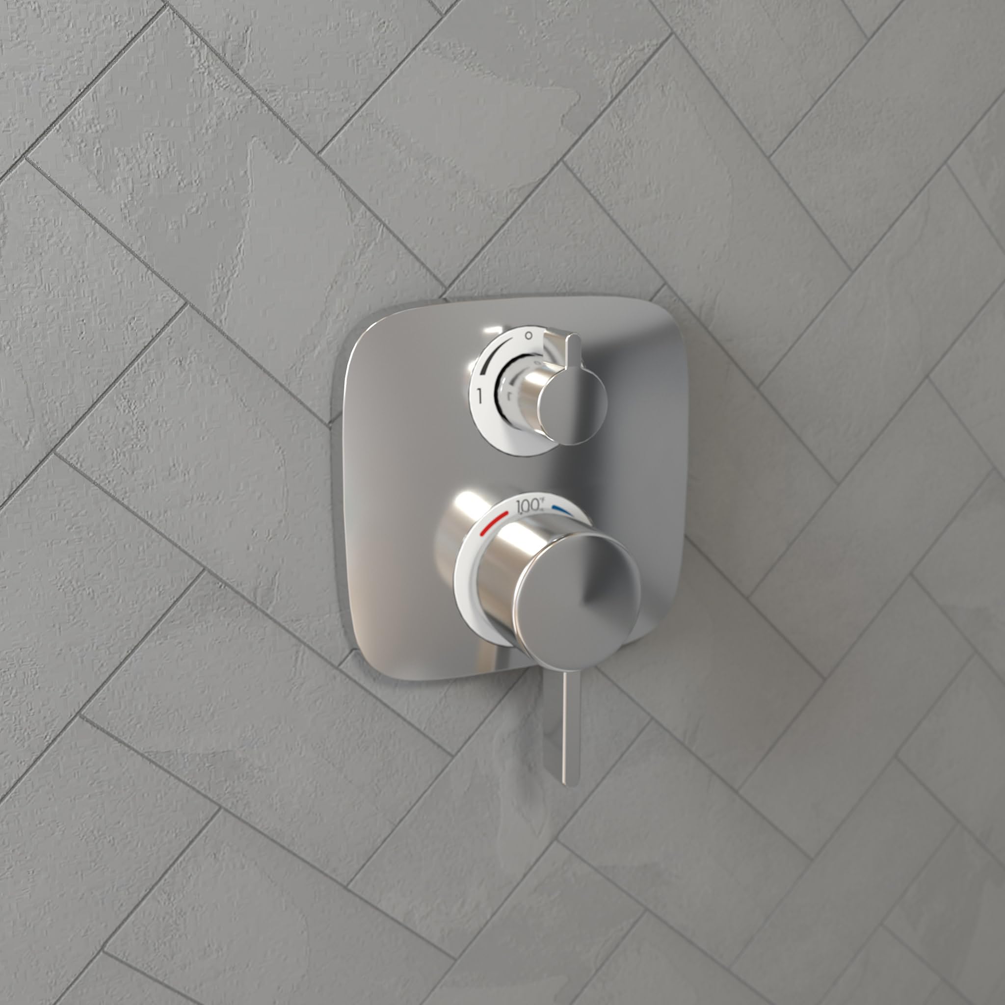 Hansgrohe 15708001 Ecostat E Thermostatic Trim with Volume Control and Diverter in Chrome