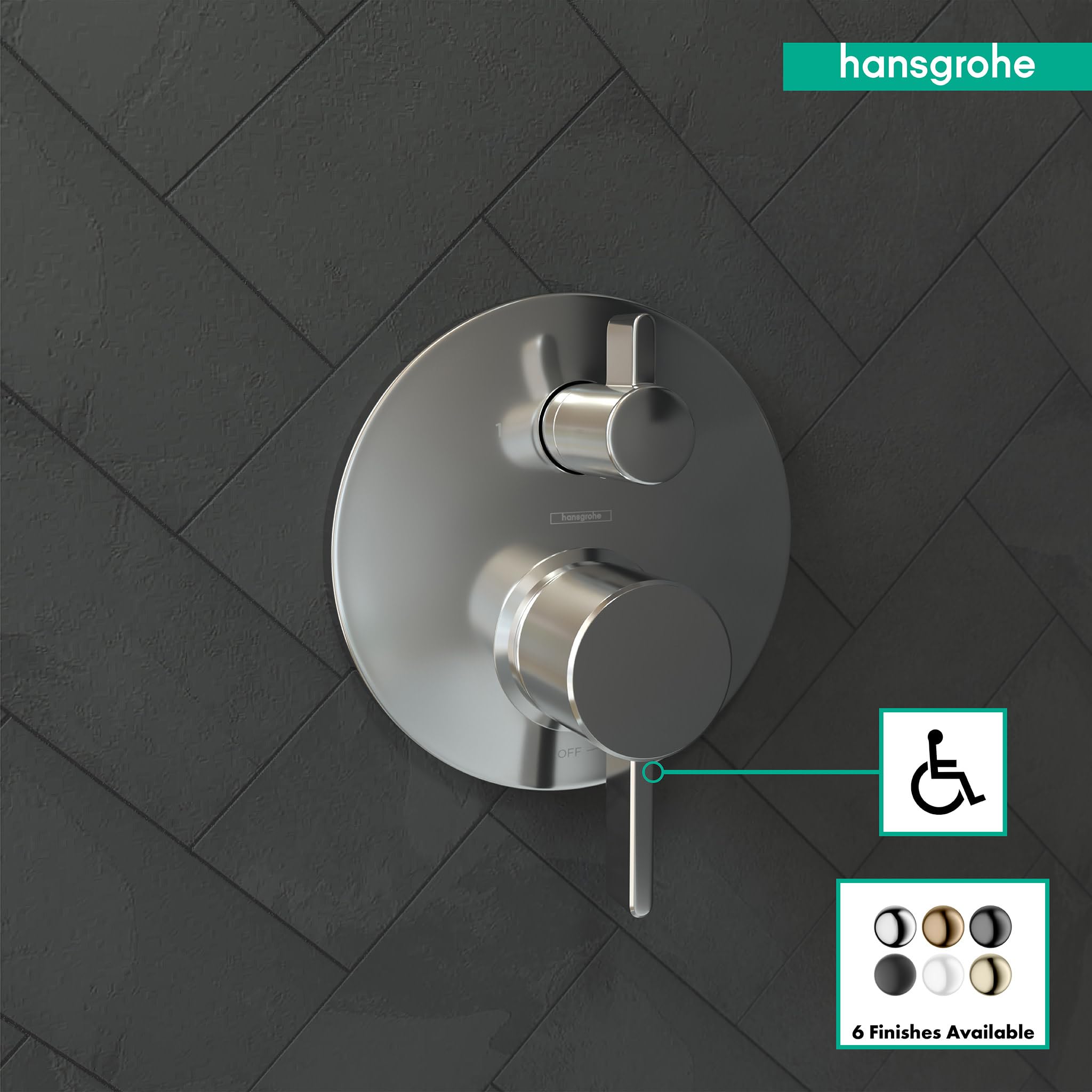 Hansgrohe 04447000 Ecostat Pressure Balance Trim S with Diverter in Chrome