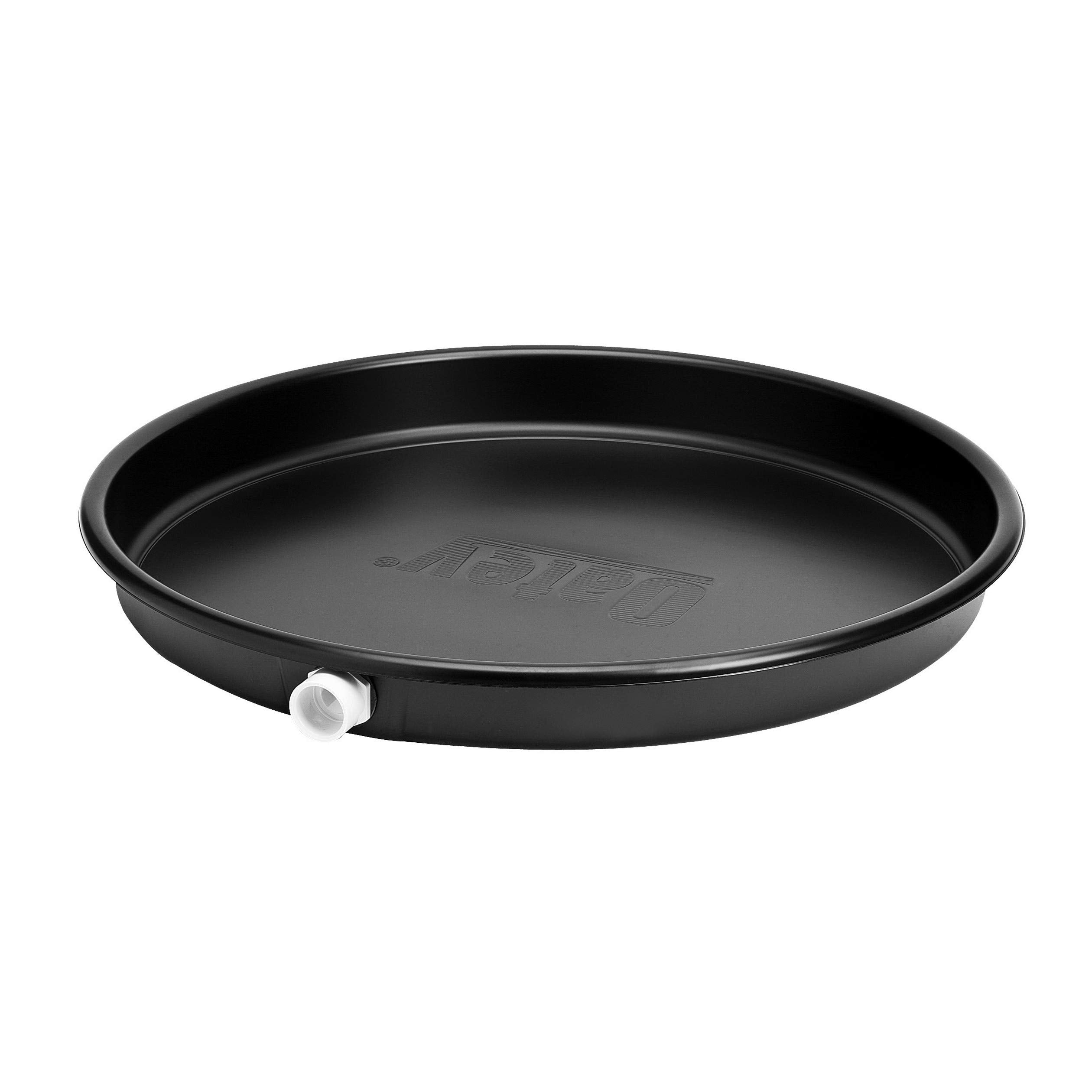 Oatey 24 in. plastic hot water heater pan with 1 to 1.5 in. pvc adapter in Black - 34063