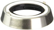 Stainless steel trim ring with black gasket and mounting base for Delta faucet installation.