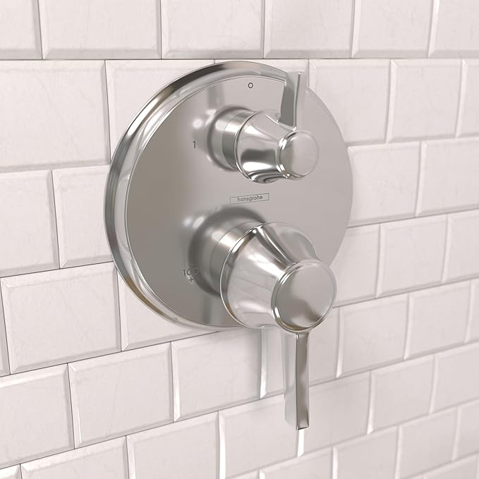 Hansgrohe 15752001 Ecostat Classic Thermostatic Trim with Volume Control, Round in Chrome