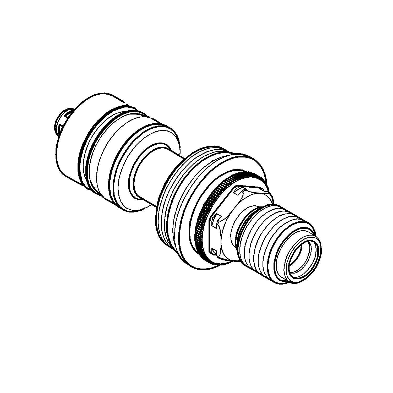 Grohe 3/4" thermostatic cartridge replacement part with threaded connectors shown in technical line drawing.