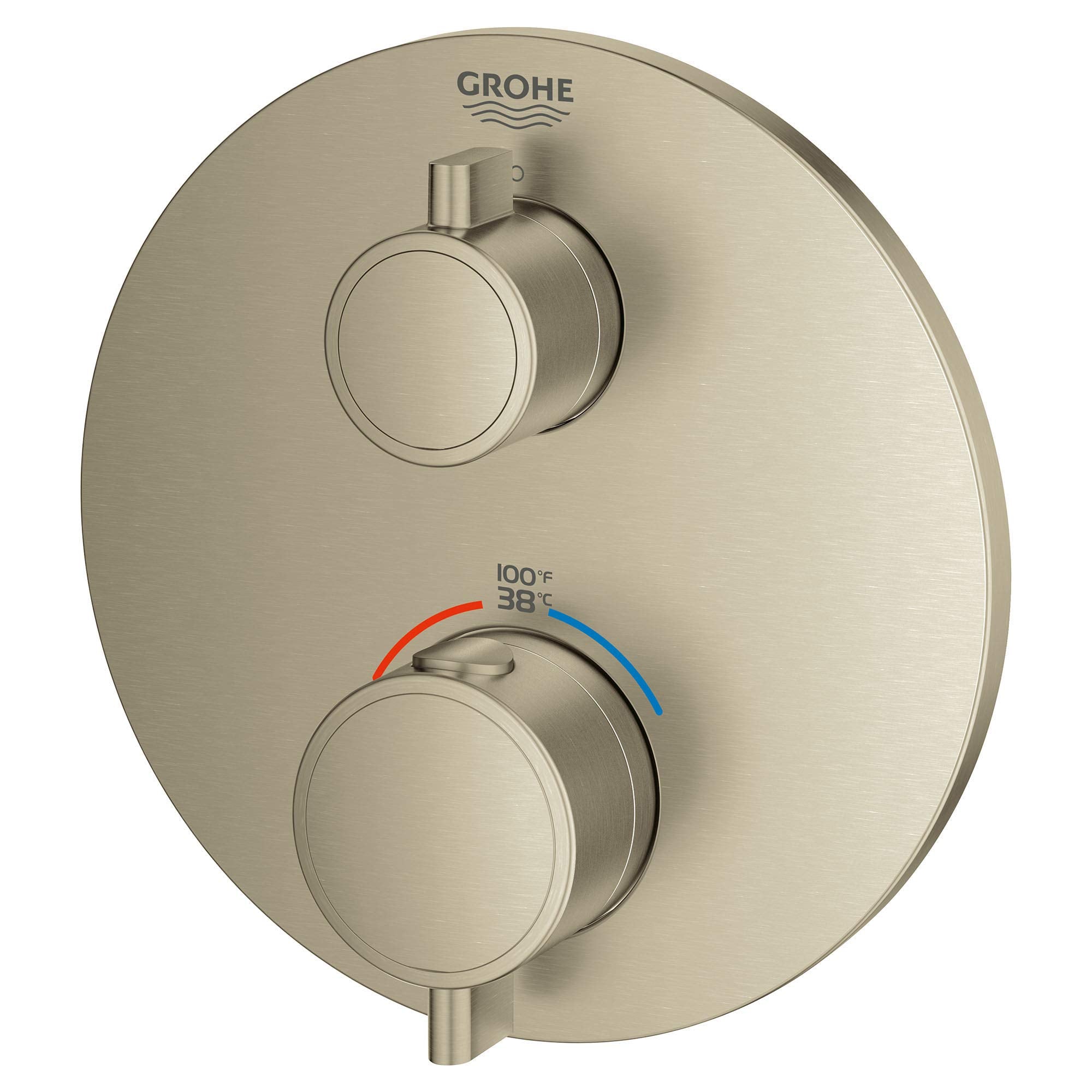 Grohe Grohtherm 24107EN0 Single Function 2-Handle Thermostatic Valve Trim in Grohe Brushed Nickel