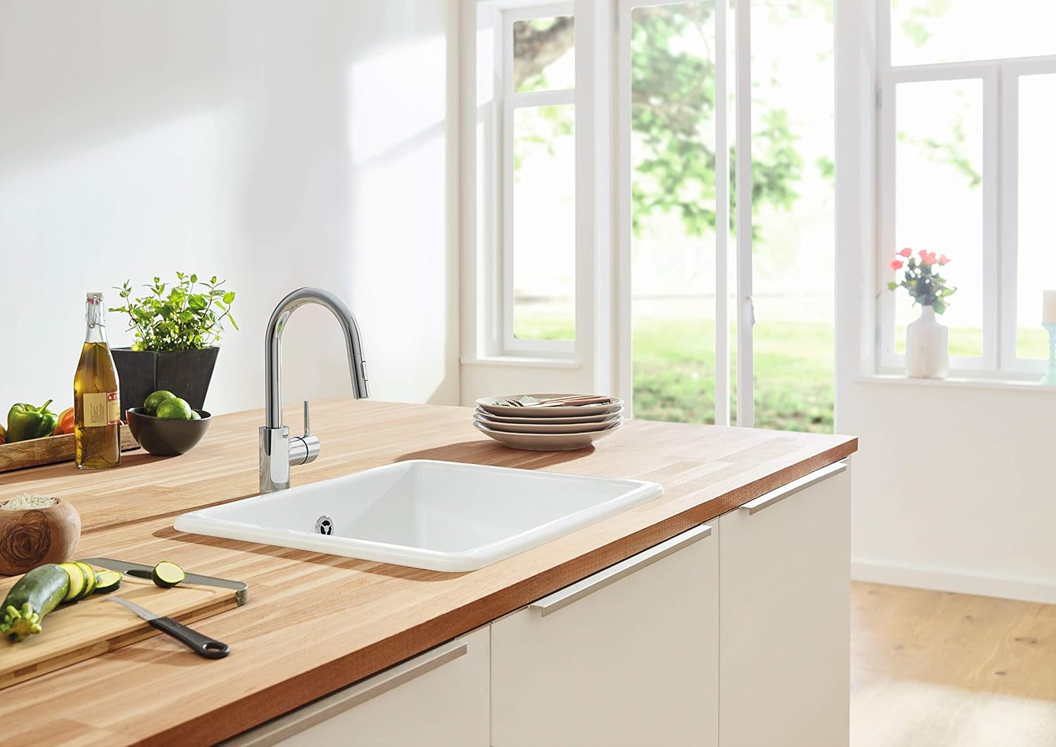 Grohe 32665003 Concetto Single-Handle Pull-Down Kitchen Faucet Dual Spray 1.75 GPM In Starlight Chrome Finish