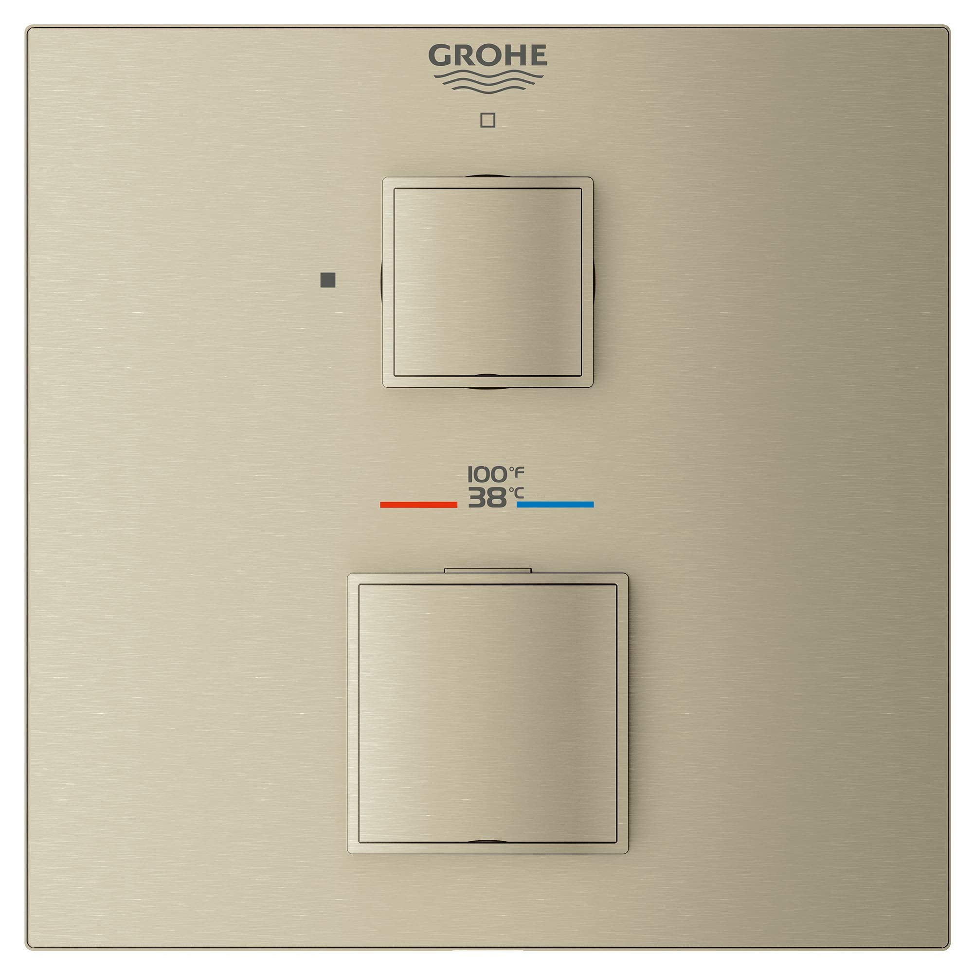 Grohe Grohtherm 24157EN0 Single Function 2-Handle Thermostatic Valve Trim in Grohe Brushed Nickel