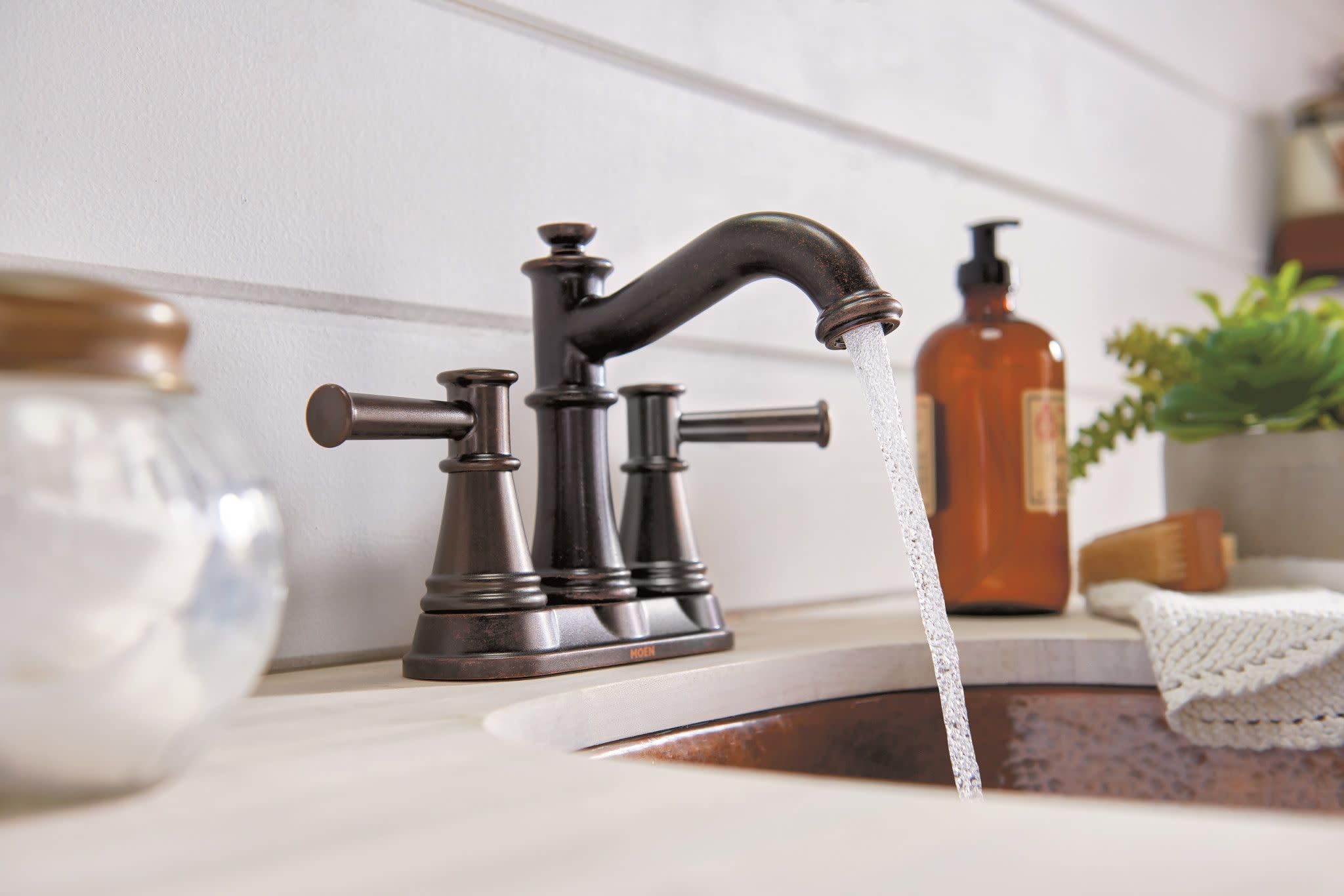 Moen Belfield Two Handle Centerset Bathroom Faucet in Oil Rubbed Bronze - 6401ORB