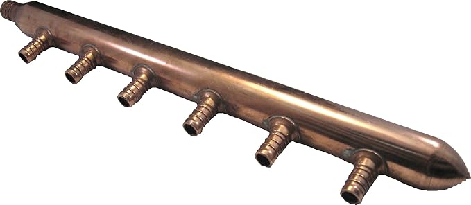 Sioux Chief 3/4 in. Copper PEX Closed Manifold with Six, 1/2 in. Pex Outlets - 672X0690