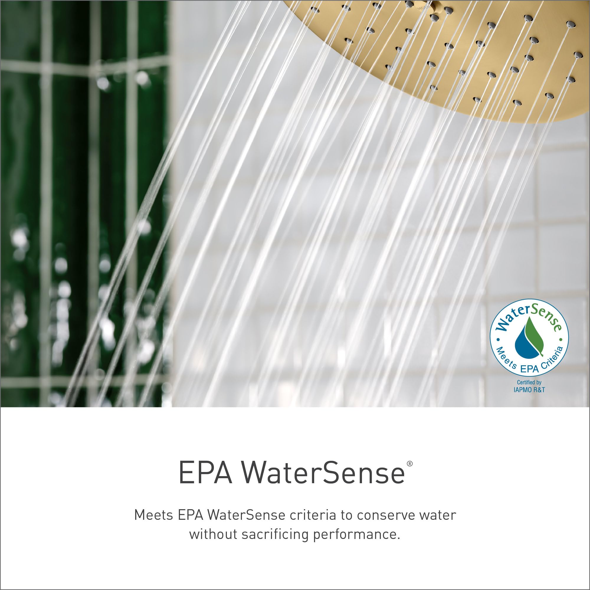 Moen One Function 6 3/4 Inch Wide Eco Performance Rain Showerhead with Immersion Rainshower Technology in Matte Black - S178EPBL
