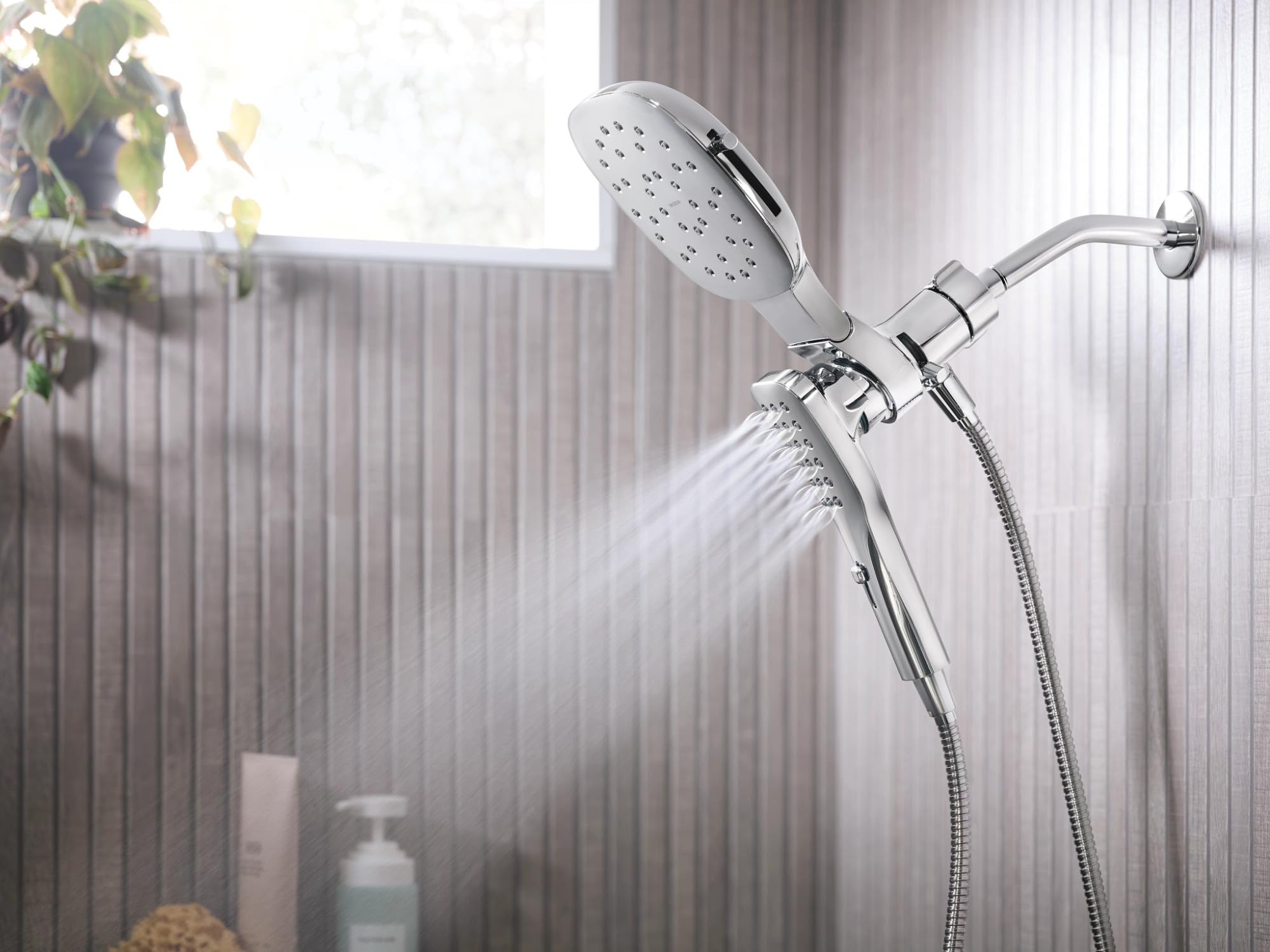 Moen Verso Eco Performance Infiniti Dial Square Rain Shower Head with Detachable Hand Shower Combo 7 Inch Spray Head in Chrome - 220C5EP