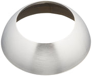 Stainless steel bonnet cap with brushed finish and oval opening for single-handle bathroom faucet.