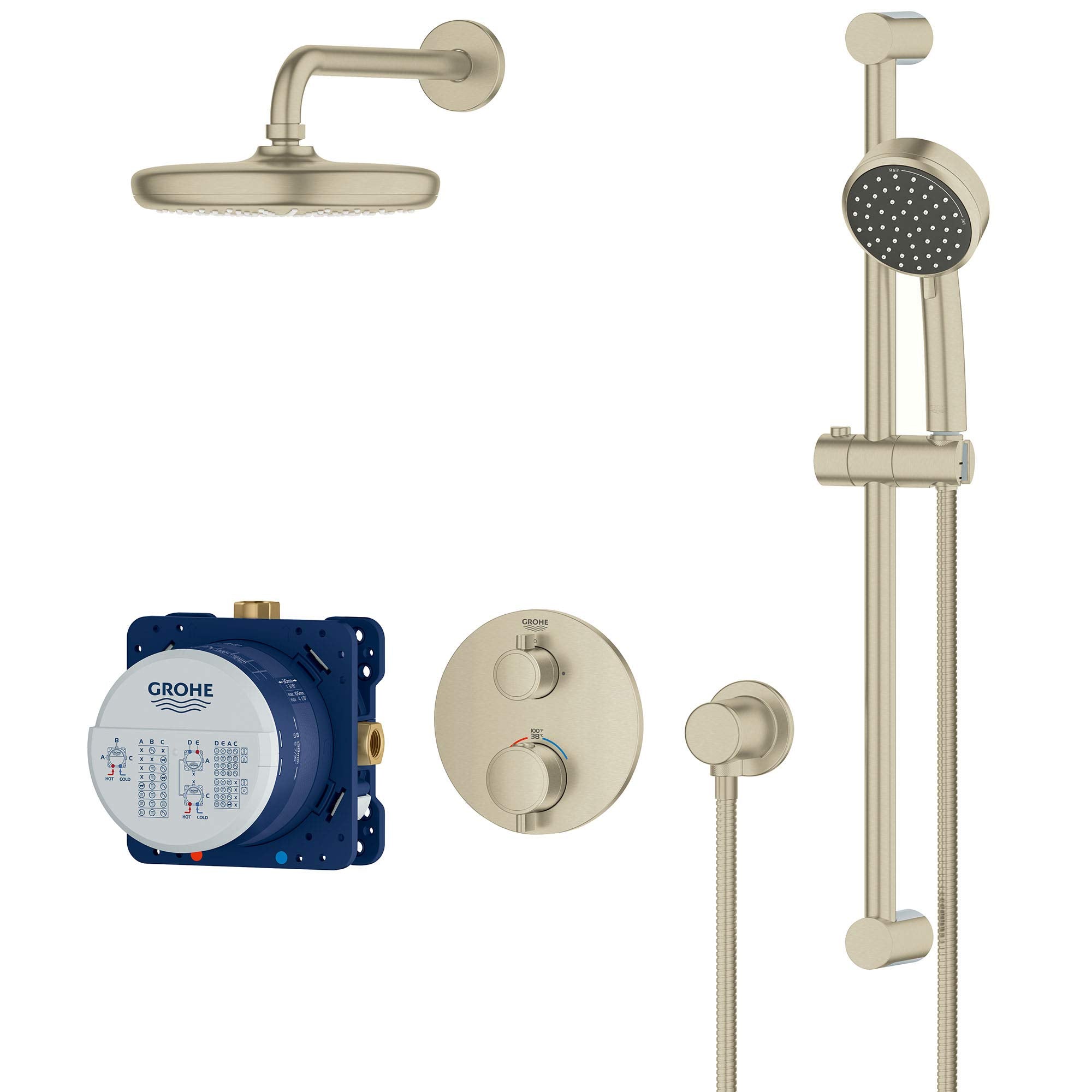 Grohe Grohtherm 34745EN0 Shower Set. 1.75gpm in Grohe Brushed Nickel