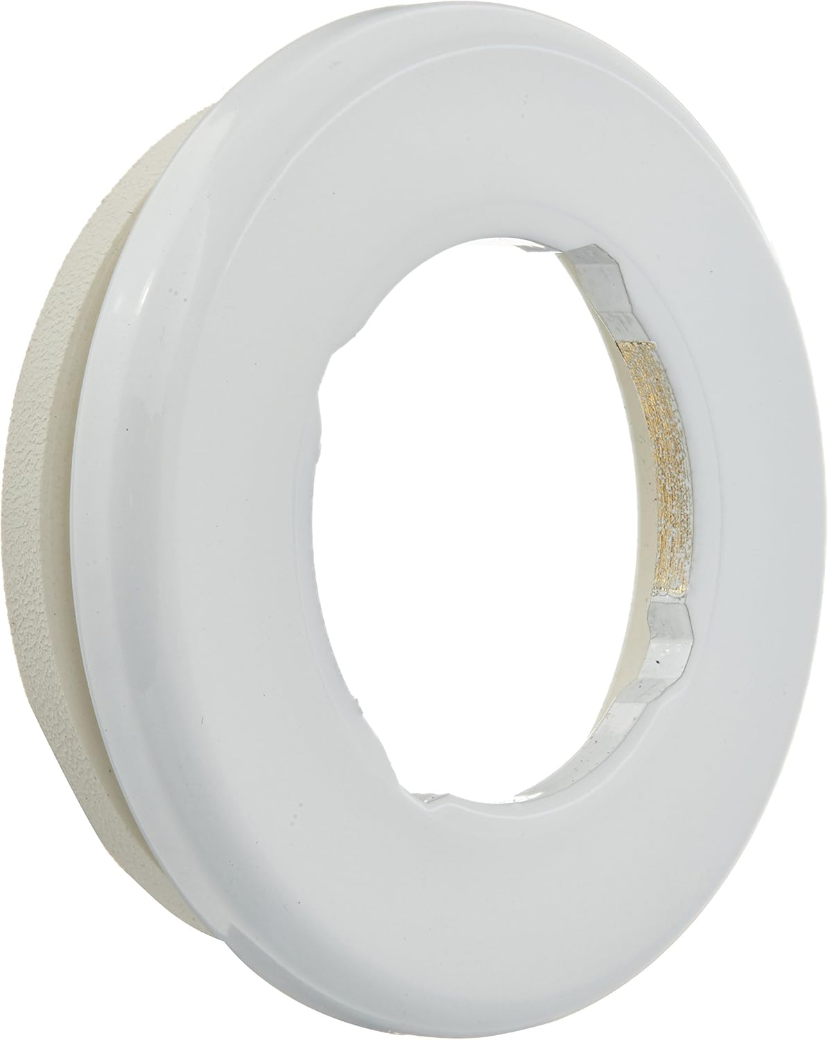 White circular soap dispenser base with integrated gasket visible on interior edge.