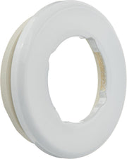 White circular soap dispenser base with integrated gasket visible on interior edge.