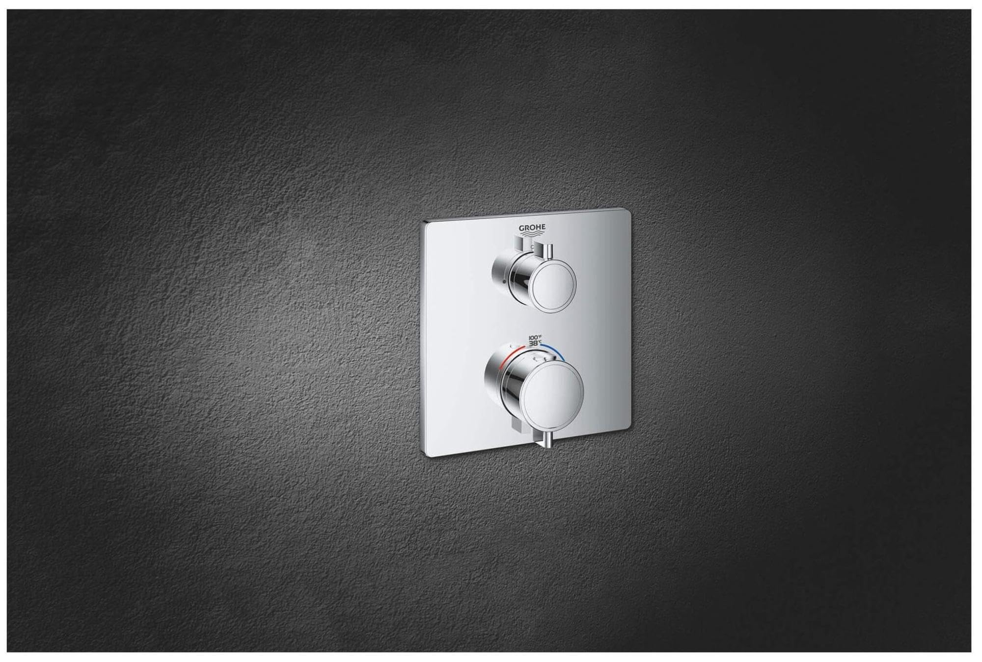 Grohe Grohtherm 241102430 Single Function 2-Handle Thermostatic Valve Trim in Matte Black