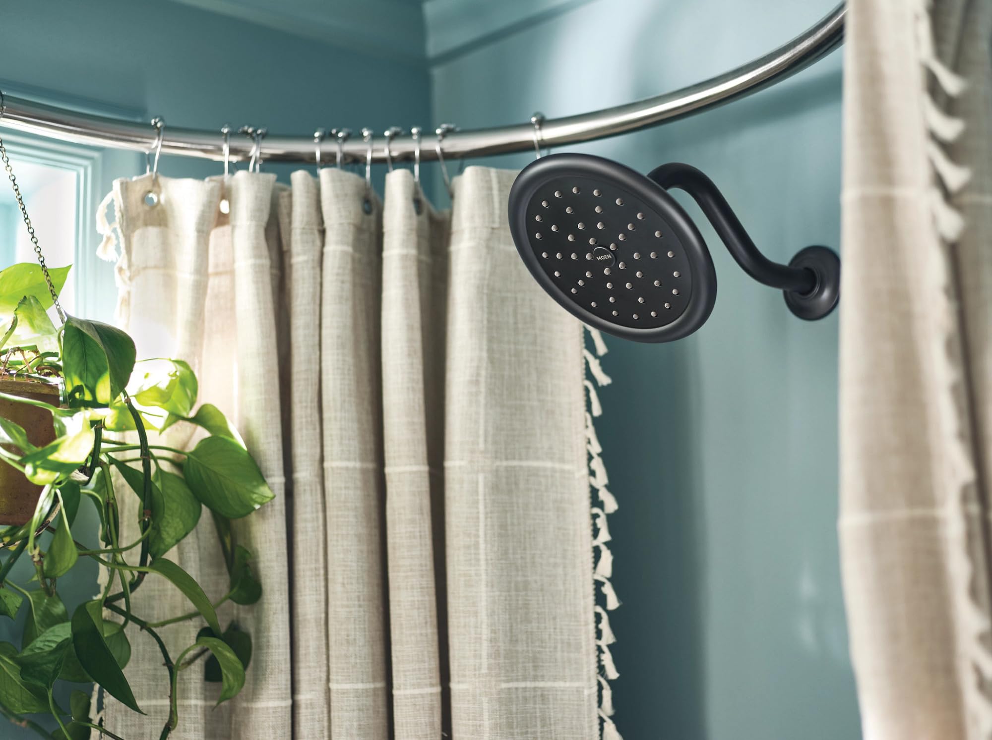 Moen Belfield M CORE 2 Series 1 Handle Shower Trim Kit with Eco Performance Showerhead in Matte Black - UT2312EPBL