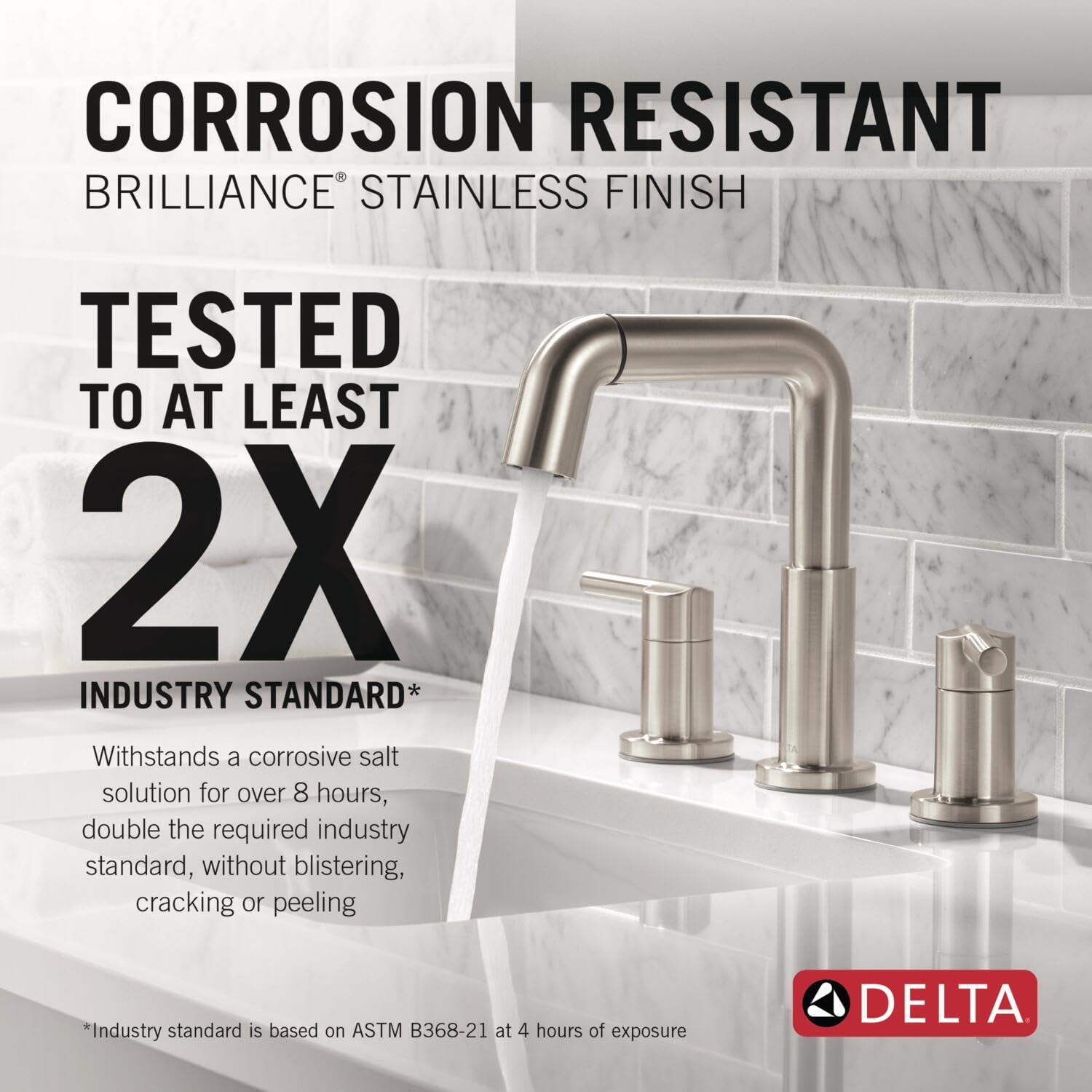 Delta Nicoli Two Handle Widespread Pull-Down Bathroom Faucet in Stainless - 35849LF-SSPD