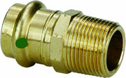 Bronze Viega ProPress adapter with 2" press connection on left side and male threaded port on right side.