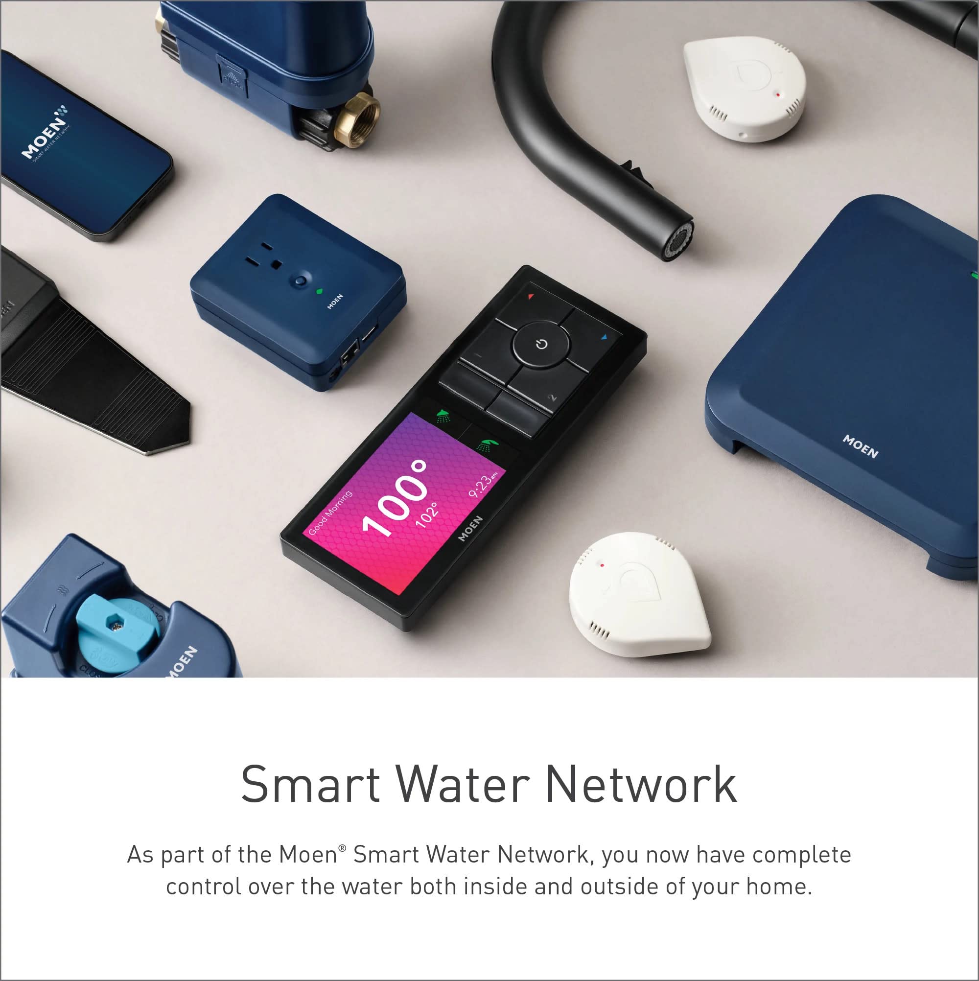Moen Smart Wireless Soil Sensor Automatic Moisture Meter Measurement for Lawn Plant Water Meter for Exterior Enclosures in Black - WISNS002G1USA