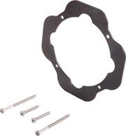 Dark brown Delta installation ring with four mounting holes and four metal screws.