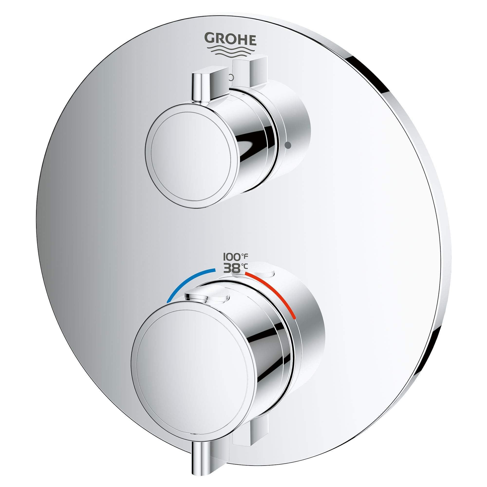 Grohe Grohtherm 24133000 Dual Function 2-Handle Thermostatic Valve Trim in Grohe Chrome