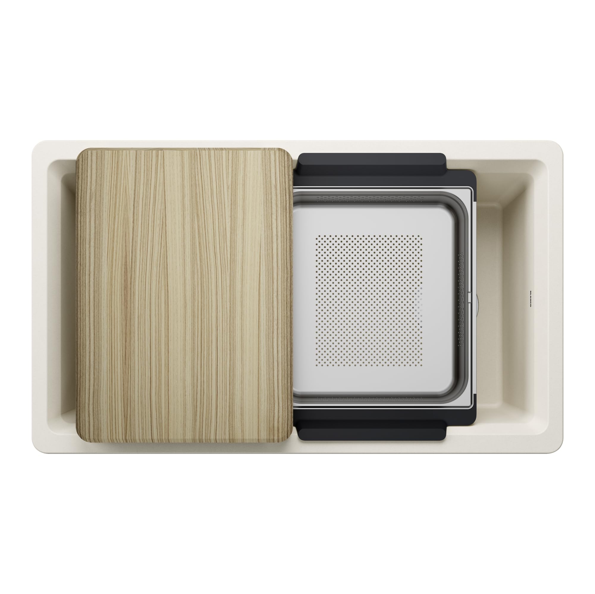 Blanco 33" Single Bowl Reversible Undermount Workstation Kitchen Sink in Soft White - 443318