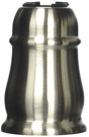 Chrome valve sleeve assembly with grooved cylindrical body and black grip tabs at top.