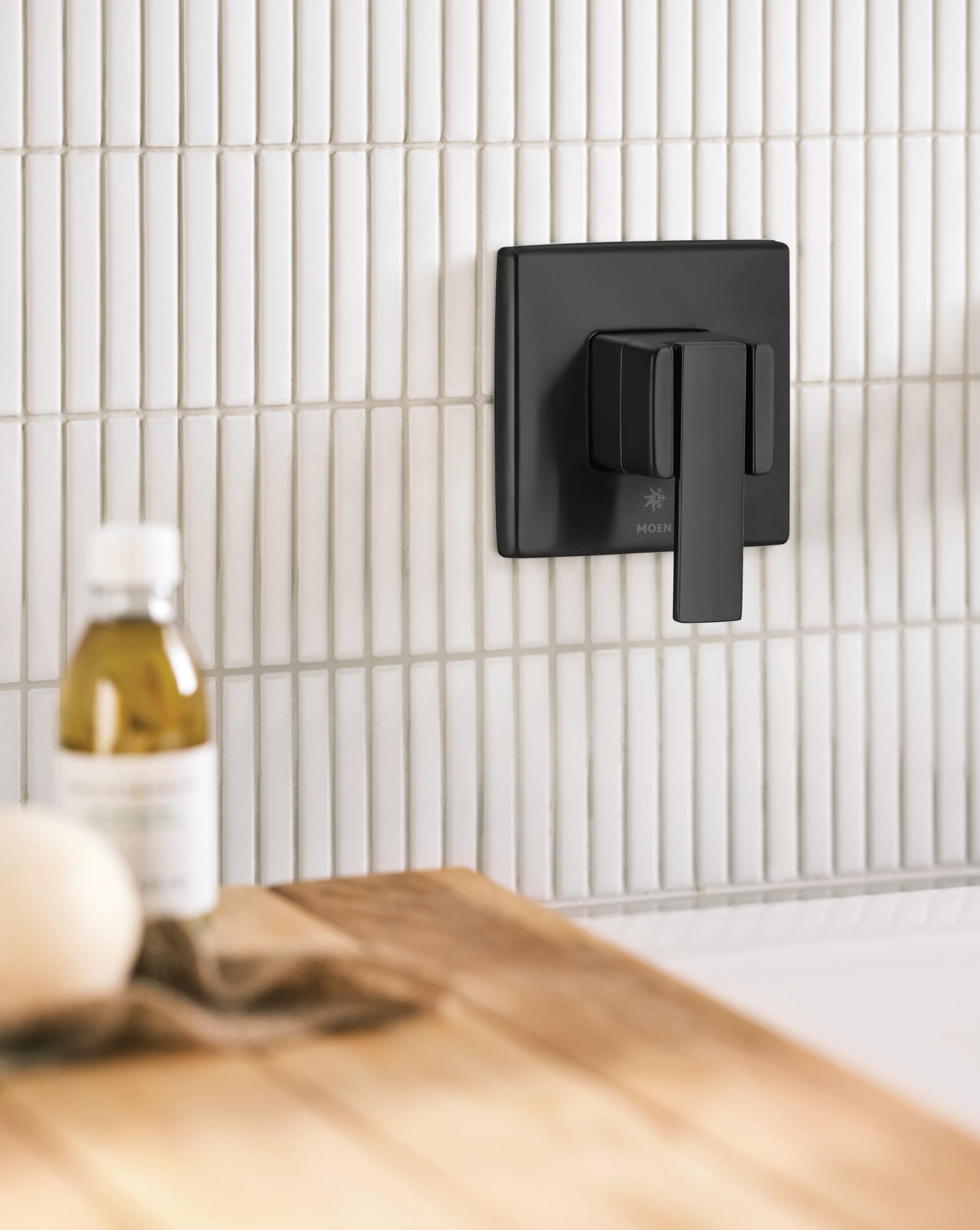 Moen 90 Degree Single Handle Wall Mount Tub Filler High Flow Tub Faucet with 10" Spout Reach in Matte Black - WTS911BL