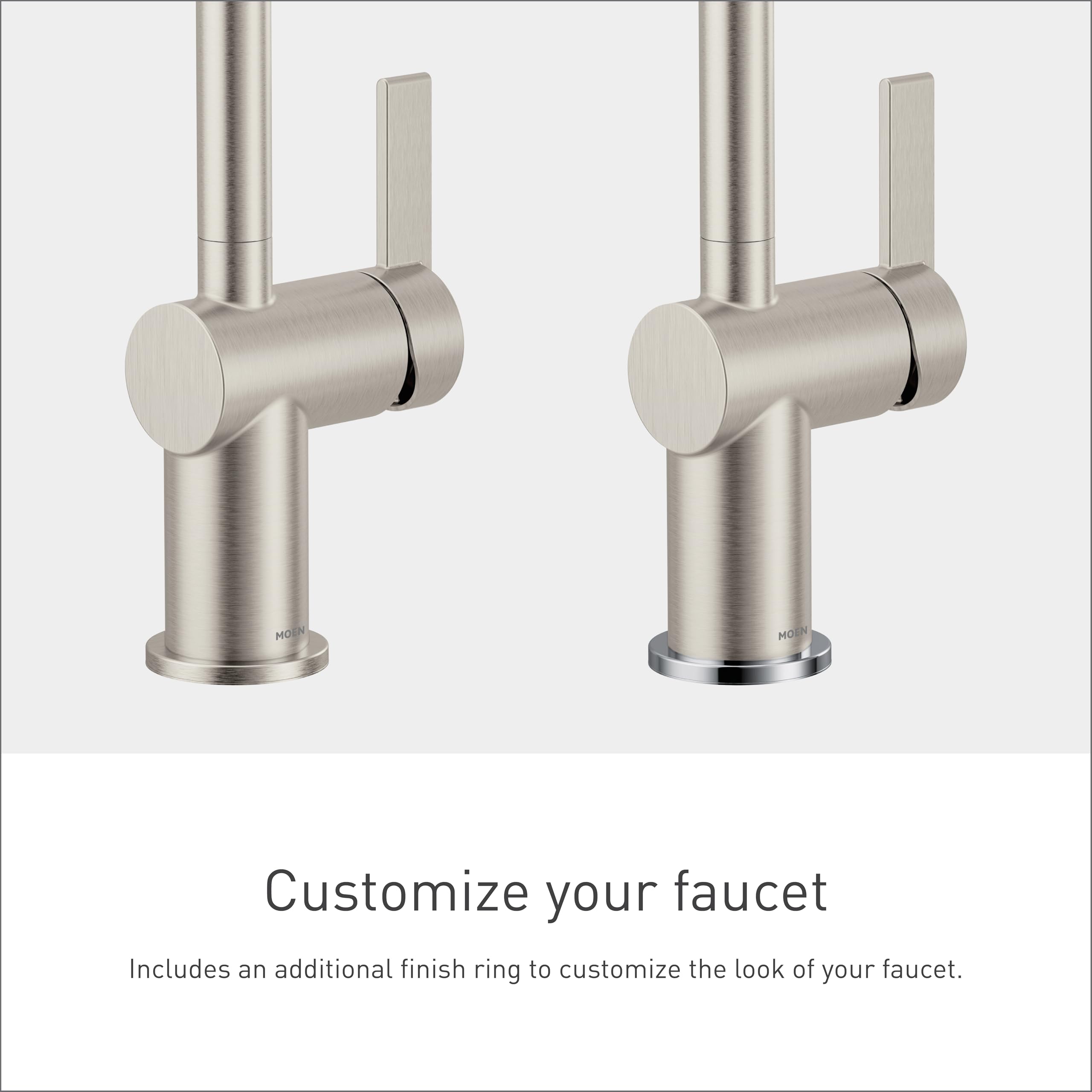 Moen Cia Single Handle Bathroom Sink Faucet with Optional Deck Plate Included in Brushed Nickel - 6221BN