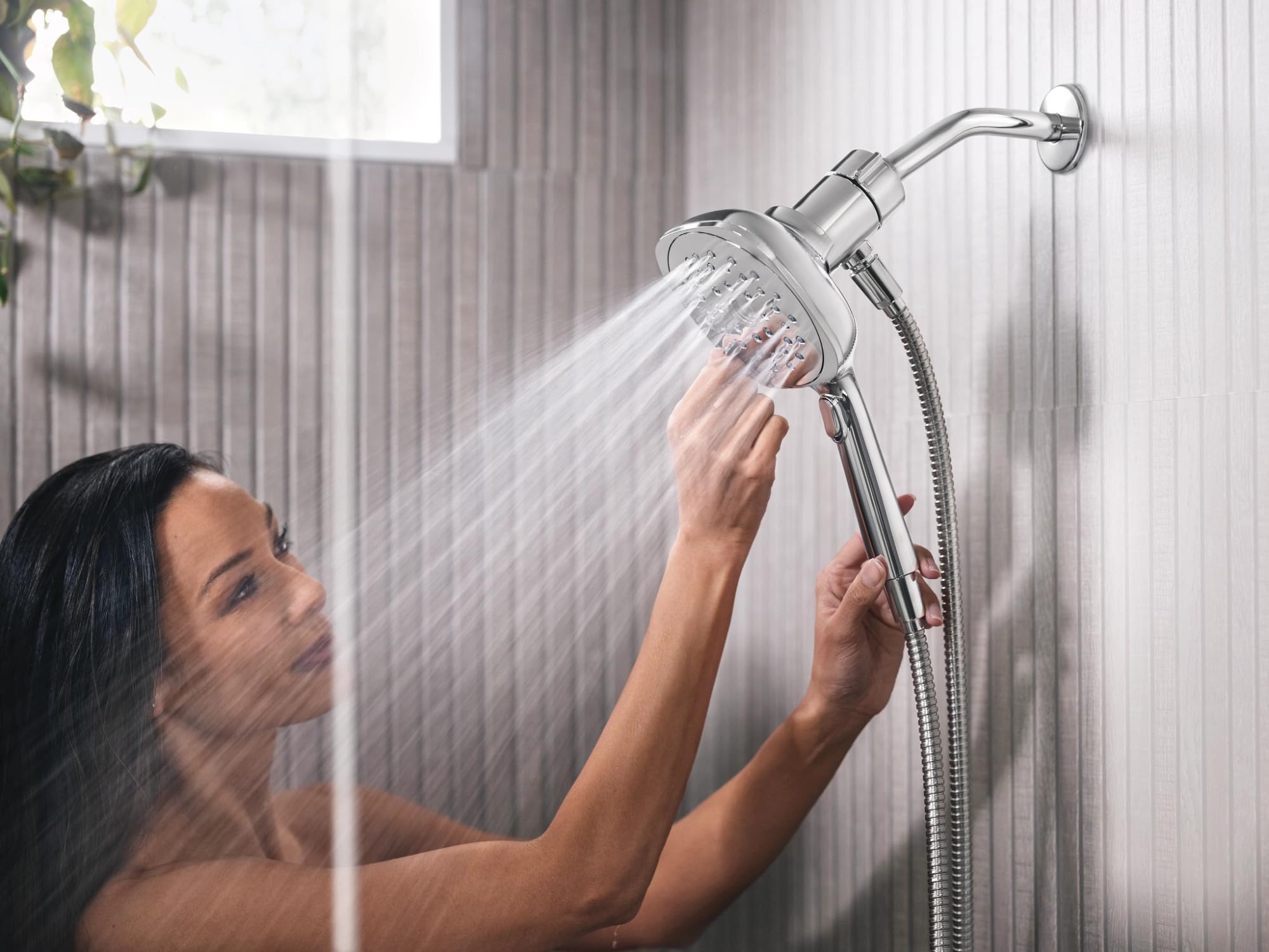 Moen Verso Infiniti Dial Square Handheld Shower 5 Inch Diameter Spray Head in Chrome - 220H5