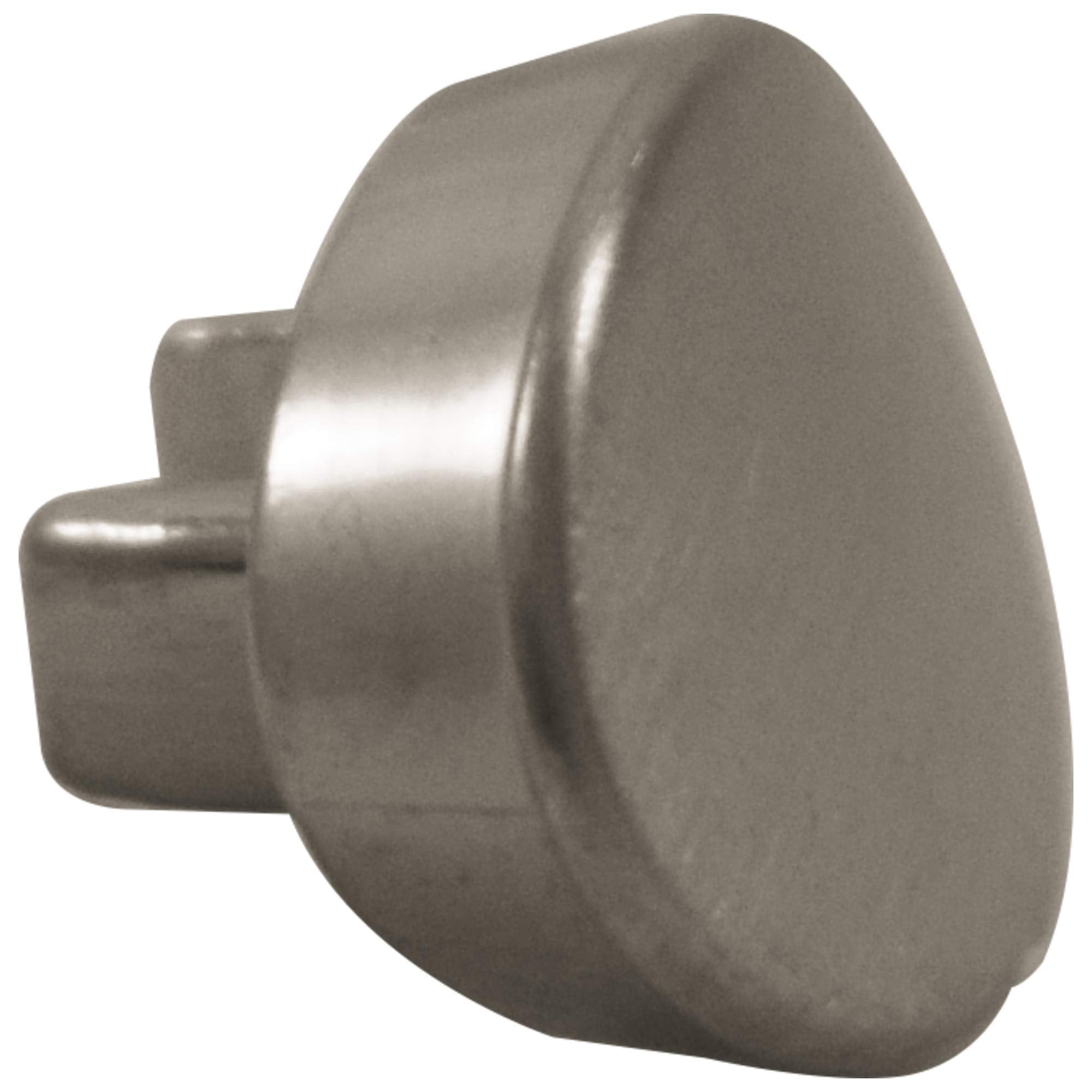 Stainless steel air gap cover with rounded dome shape and small rectangular mounting post on back.