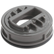 Gray plastic cam assembly with knob handle mechanism for Delta faucet cartridge.