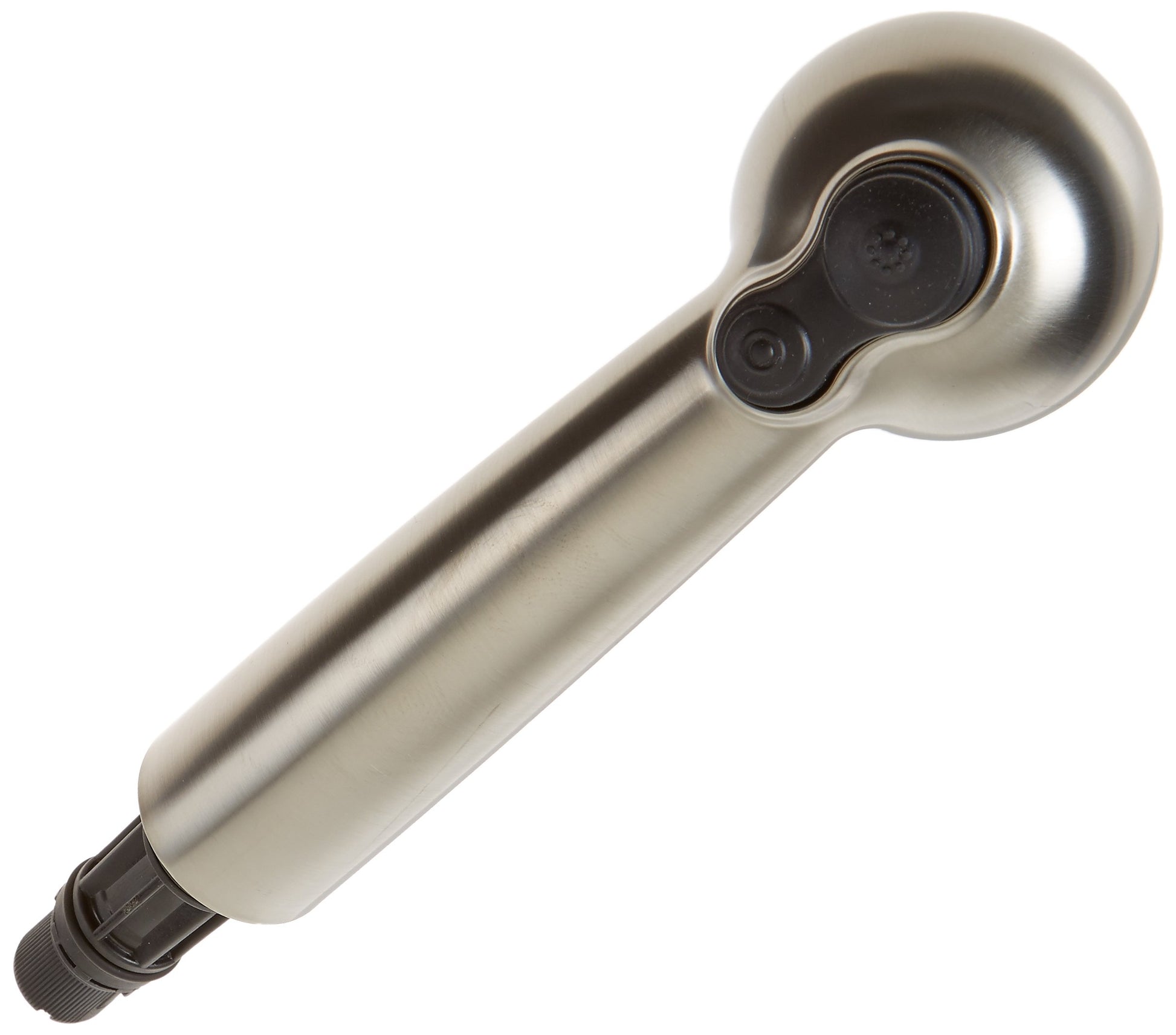 Stainless steel pull-out faucet wand with dual-function spray head and threaded connection base.