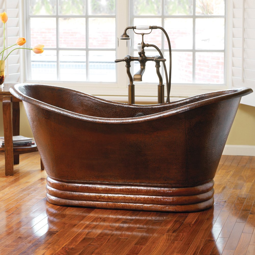 Native Trails CPS912 AURORA 60": Hammered Copper Freestanding Bathtub